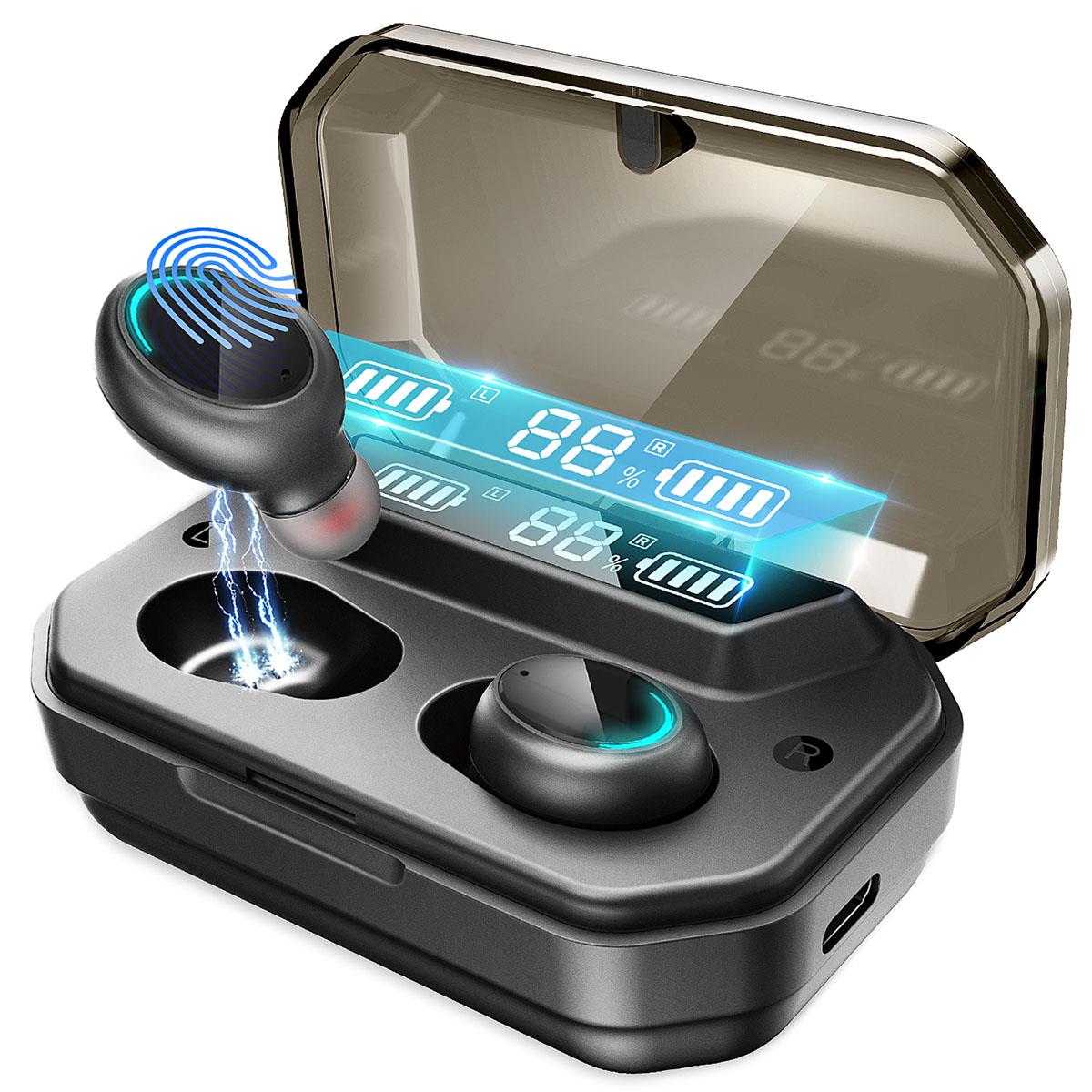 Wireless Earbuds, Bluetooth Headphones 40H Playback Earphones TWS Deep Bass with Microphone