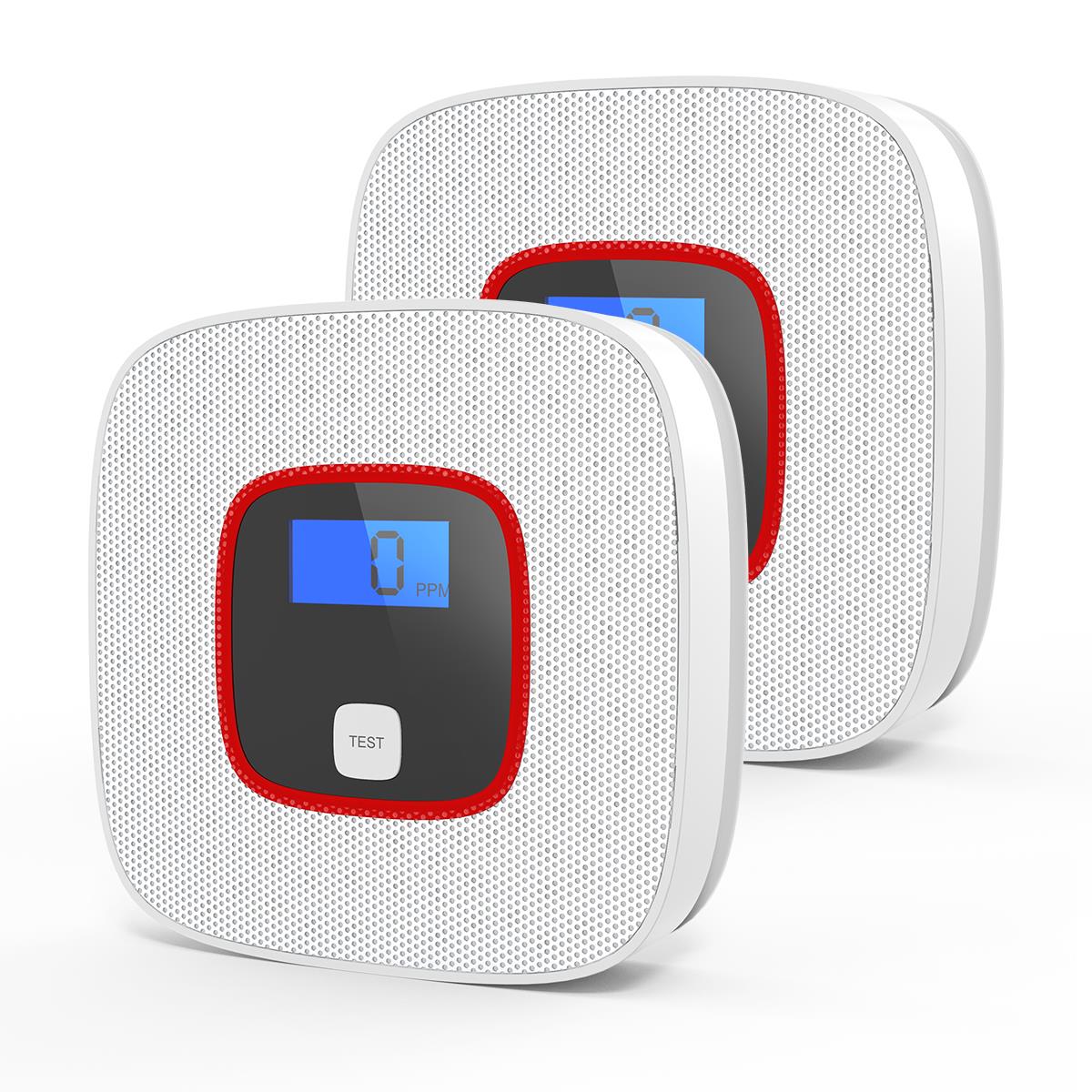 2 Pack Intelligent Detector Alarm Battery Operated Combination Smoke & Carbon Monoxide Detector