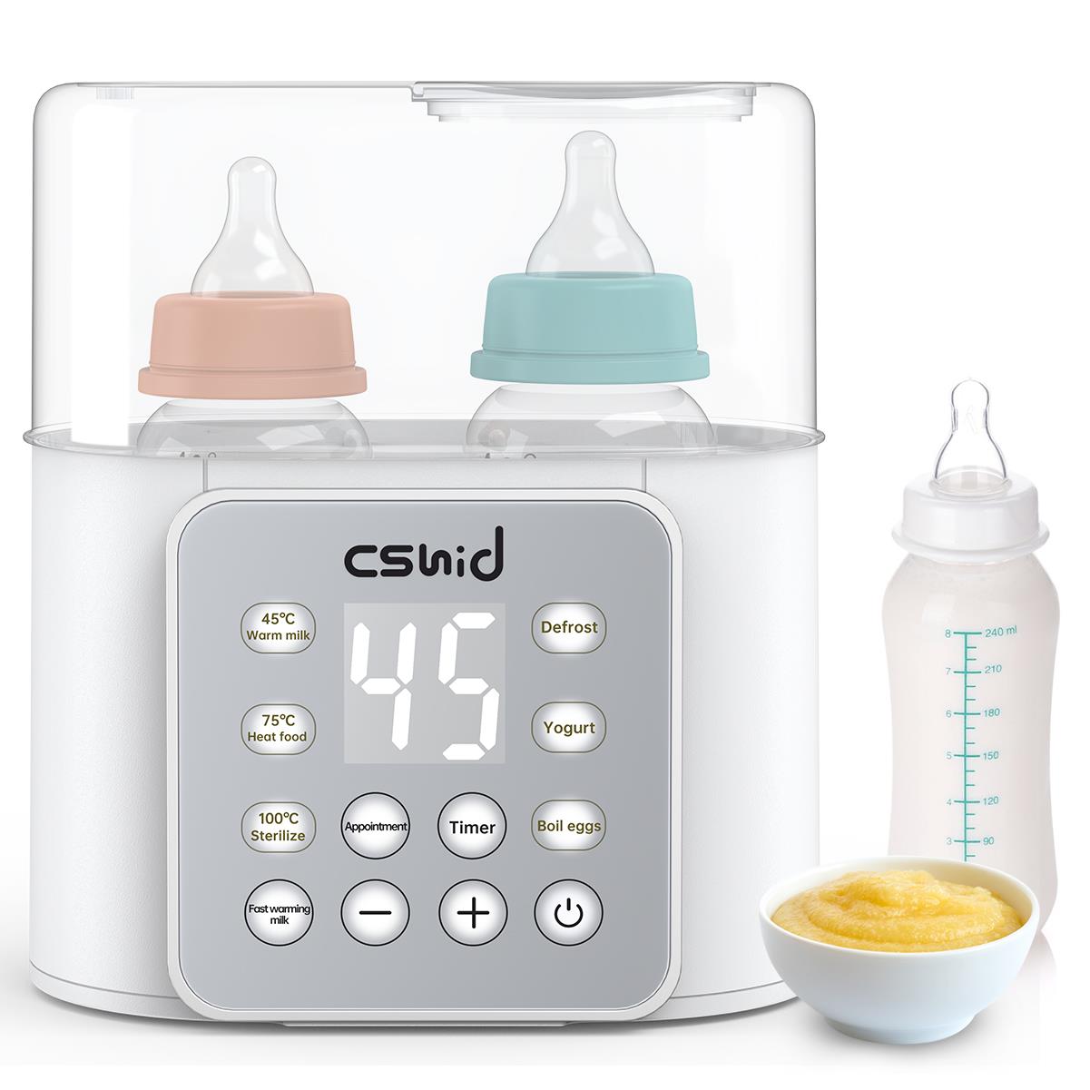 Baby Bottle Warmer, Bottle Sterilizer 9-in-1 Fast Food Heater & Defrost