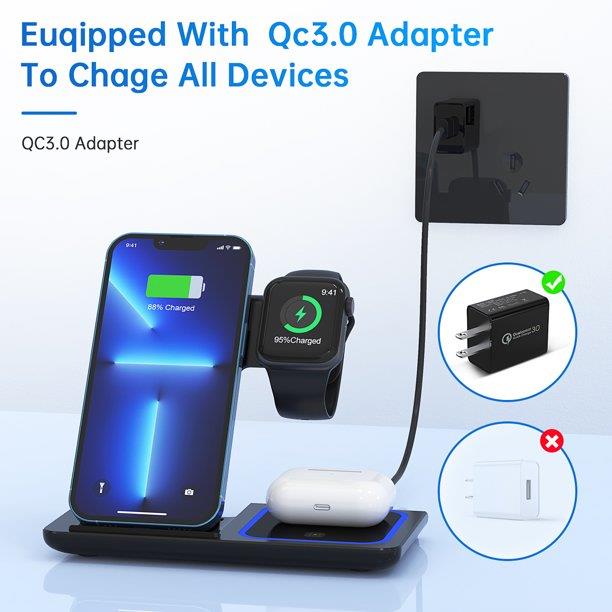 3Wireless Charging Stand for iPhone 13/12/11