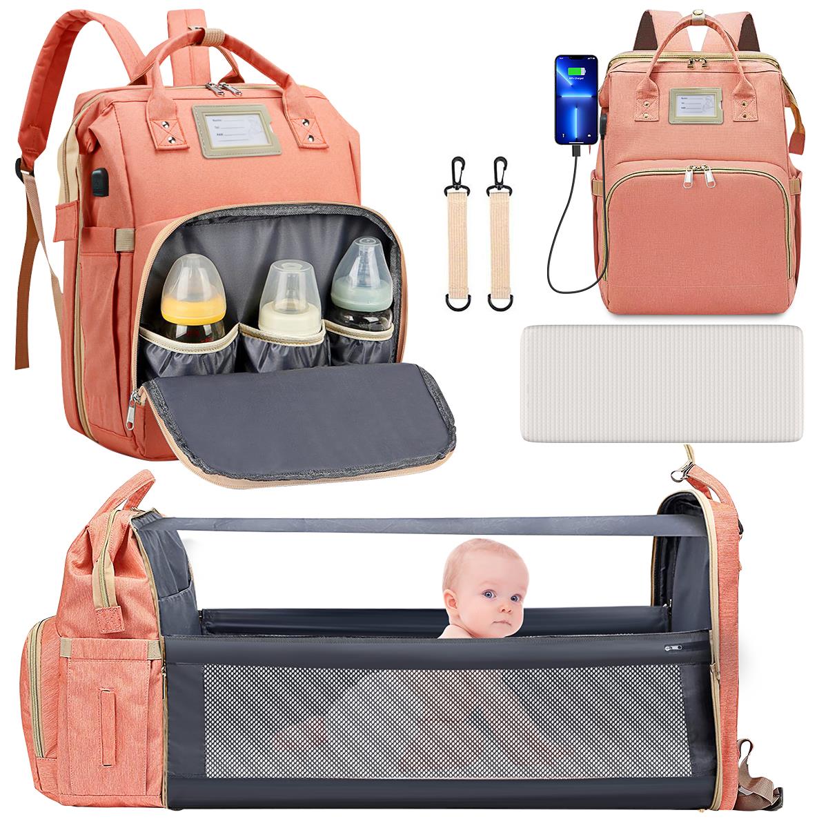 Diaper Bag Backpack, Multifunctional Baby Diaper Bag with Changing Station
