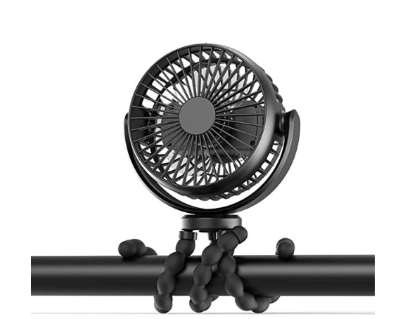 Mini Stroller Fan Clip-on for Baby, Small Portable Fan Rechargeable and Handheld