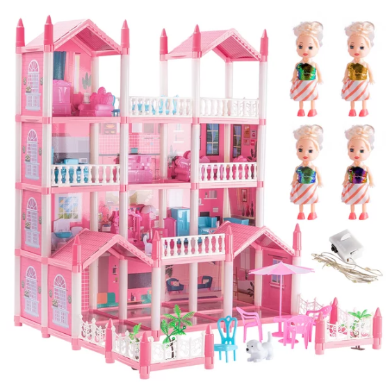 Doll House, Dream House Playset w/ 100+ Furniture & Accessories