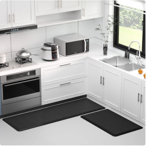 Kitchen Mat, 2 PCS Waterproof Non-Skid Kitchen Rugs, Cushioned Anti-Fatigue Floor Mat