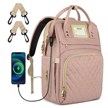 Diaper Bag Backpack, Multifunctional Baby Changing Bag with Insulated Milk Bottle Pocket