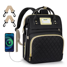 Diaper Bag Backpack, Multifunctional Baby Changing Bag with Insulated Milk Bottle Pocket