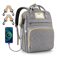 Diaper Bag Backpack, Multifunctional Baby Changing Bag with Insulated Milk Bottle Pocket
