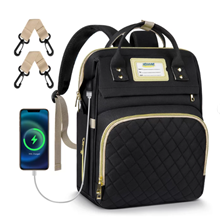Diaper Bag Backpack, Multifunctional Baby Changing Bag with Insulated Milk Bottle Pocket