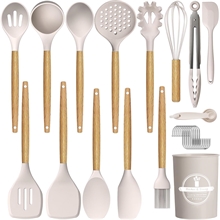 29 Pcs Silicone Kitchen Utensil Set, Cooking Utensils Set, Khaki