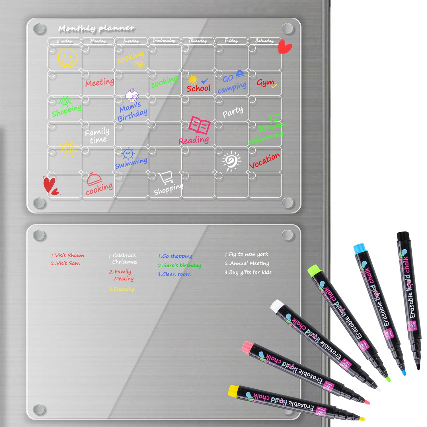 Magnetic Acrylic Calendar for Fridge