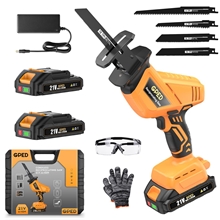 20V Cordless Reciprocating Saw, 0-3000 SPM, Yellow