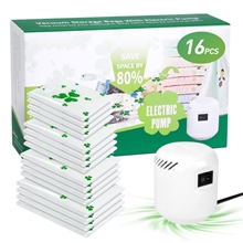 Vacuum Storage Bags with Electric Air Pump, 16 Pack (4 Jumbo, 4 Large, 4 Medium, 4 Small)