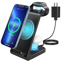 Wireless Charger Stand, 3 in 1 Fast Wireless Charging Station Dock for Apple Watch