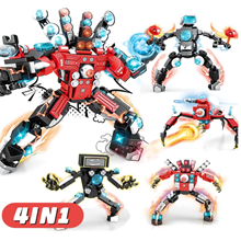 Robot Building Toys for Boys Age 6+ Year Old, Educational Building Bricks Vehicles Kit Gift for Kids