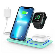 Wireless Charger, 3 in 1 Fast Charging Station Cable for iPhone 15 14 13/12/11