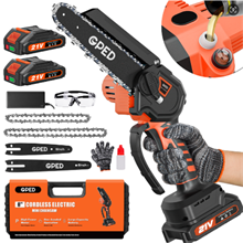 Mini Chainsaw Cordless 8 Inch, Orange