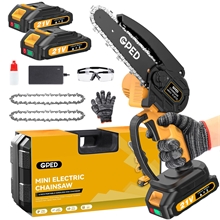 Mini Chainsaw, 6 Inch Portable Electric Chainsaw Cordless, Yellow
