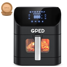 7.5 QT Air Fryers, Clear Window Oilless Air Fryer Oven, Black