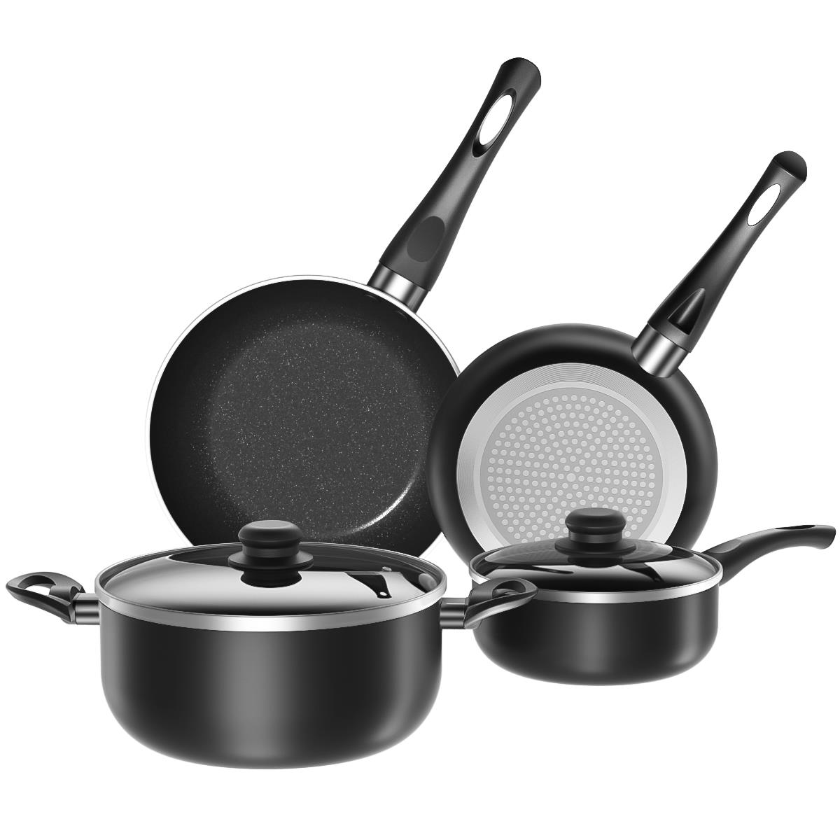 Nonstick Cookware Set, 6Pcs Pots and Pans Set,Induction Kitchen Cooking Set