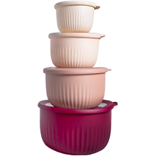8 Piece Mixing Bowl with Lids Set - Deep Bowls, Rose