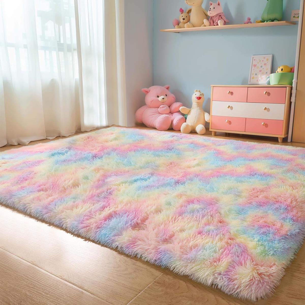 Fluffy Area Rug,6x9 ft Soft Shaggy Rugs Fluffy Carpets