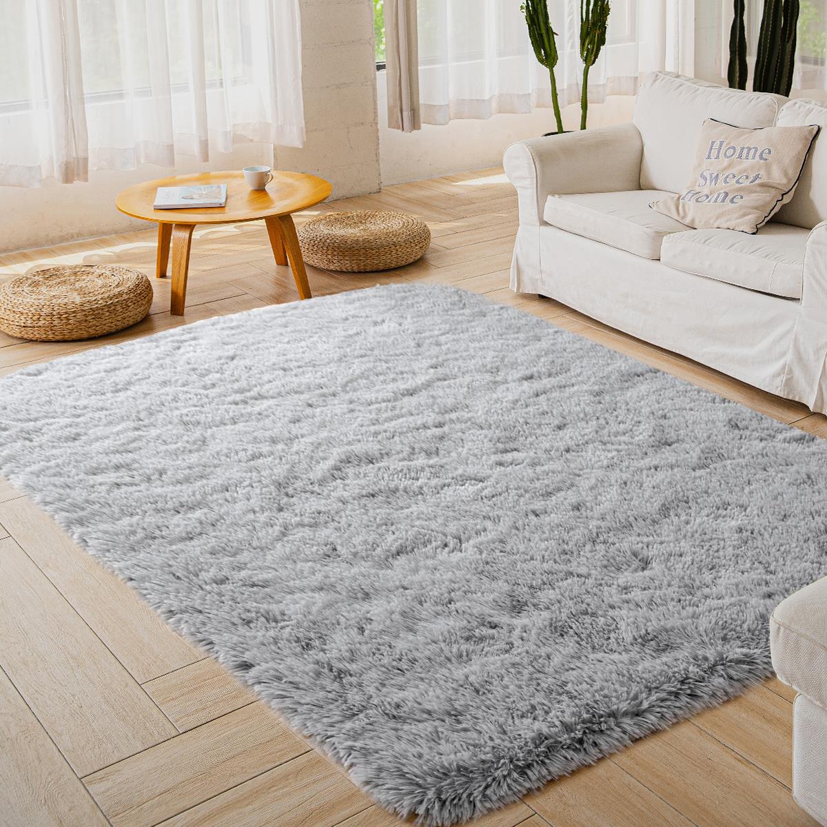 Fluffy Area Rug,8x10 ft Soft Shaggy Rugs Fluffy Carpets(Gray)