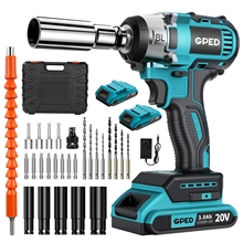 Brushless 1/2” Impact Wrench, 20V Cordless Impact Wrench with 2-Mode Speed
