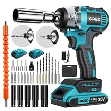 Brushless 1/2” Impact Wrench, 20V Cordless Impact Wrench with 2-Mode Speed