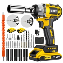 Brushless 1/2” Impact Wrench, 20V Cordless Impact Wrench with 2-Mode Speed