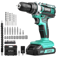 Power Drill Driver Kit, Cordless Power Drill Set with 1 Lithium-Ion & Charger