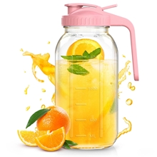 Glass Mason Jar Pitcher with Pour Spout Lid