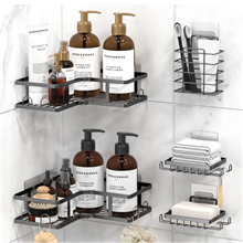 GPED 5-Pack Shower Caddy Corner, L-Shape Adhesive Shower Organizer