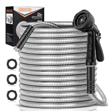 25ft Garden Hose, Metal Stainless Steel Water Hose