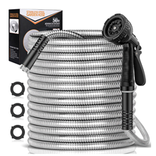 50ft Garden Hose, Metal Stainless Steel Water Hose
