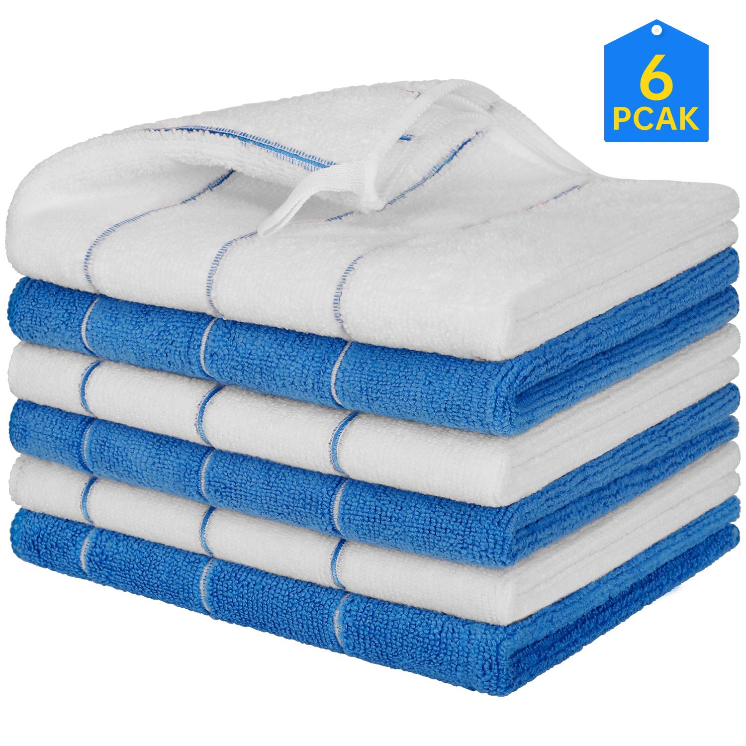 Kitchen Dish Towels, 15 x 25 Inch Bulk Cotton Kitchen Towels, 6 Pack Dish Cloths