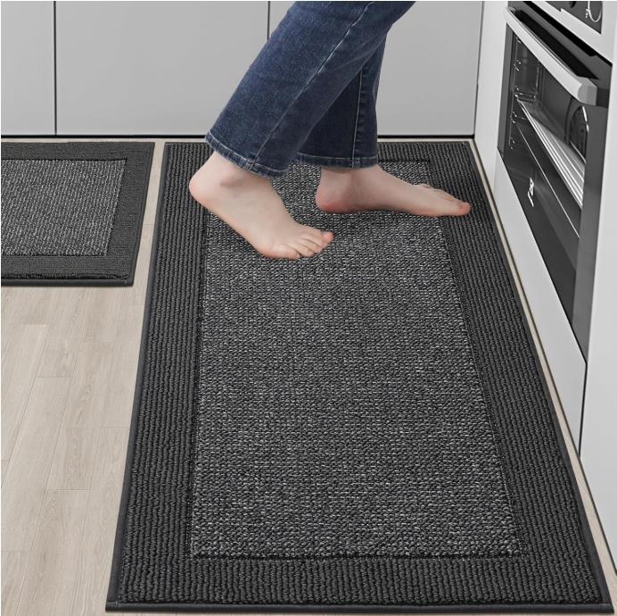 2PCS Non-Slip Kitchen Mats, Absorbent and Stain Resistant Kitchen Floor Mat