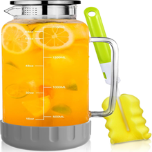 GPED 68 oz Water Pitcher with Lid and Spout, 2L Glass Water Carafe