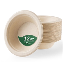 12 Oz Paper Bowls, 125 Pack Heavy Duty Disposable Bowls