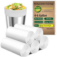200 Count 4-6 Gallon Small Trash Bags, Unscented Garbage Bags, Expanded Size for Bathroom, White