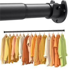 Adjustable Closet Rod 28-39 inch, Hanging Clothes Rod, Black