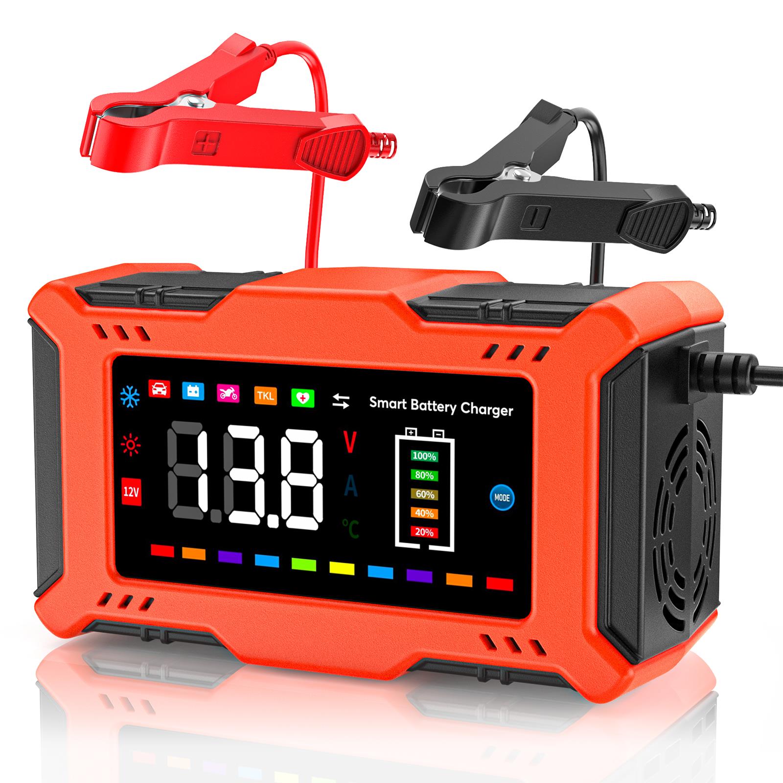 Car Battery Charger, Colorful Trickle Charger Car Battery Charger 12V 6Amp