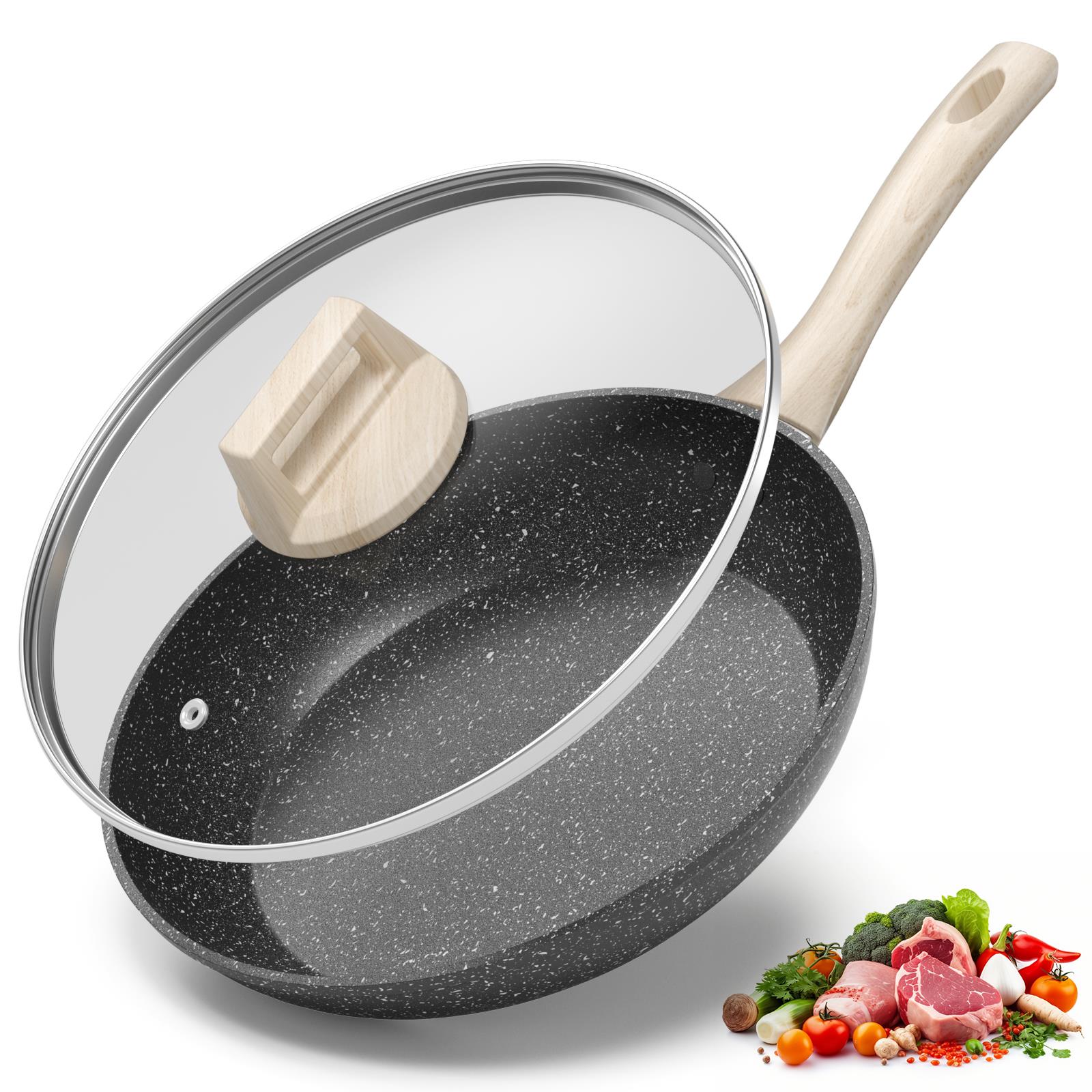 Nonstick Frying Pans Skillet with Lid, 10