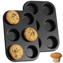 2 Pack Muffin Pan for Baking, 6-Cup Nonstick Cupcake Pan, 10.43