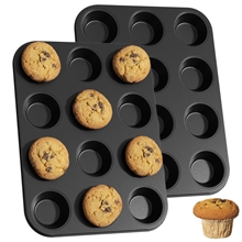 2 Pack Muffin Pan for Baking, 12-Cup Nonstick Cupcake Pan, 14.2