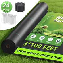 GPED 3 x 100FT Weed Barrier Landscape Fabric, 3.2OZ Heavy Duty Weed Blocker Gardening Mat,