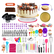 GPED Cake Decorating Kit, 700 Pcs Cake Baking Supplies 3 Non-Stick Springform Pans Set and 24 Piping