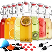 GPED 8.5 oz Swing Top Glass Bottles, 8 Pack Flip Top Beer Brewing Bottles