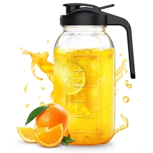 GPED 64 oz Heavy Duty Glass Mason Jar Pitcher, Cold Brew Coffee Maker Pitcher