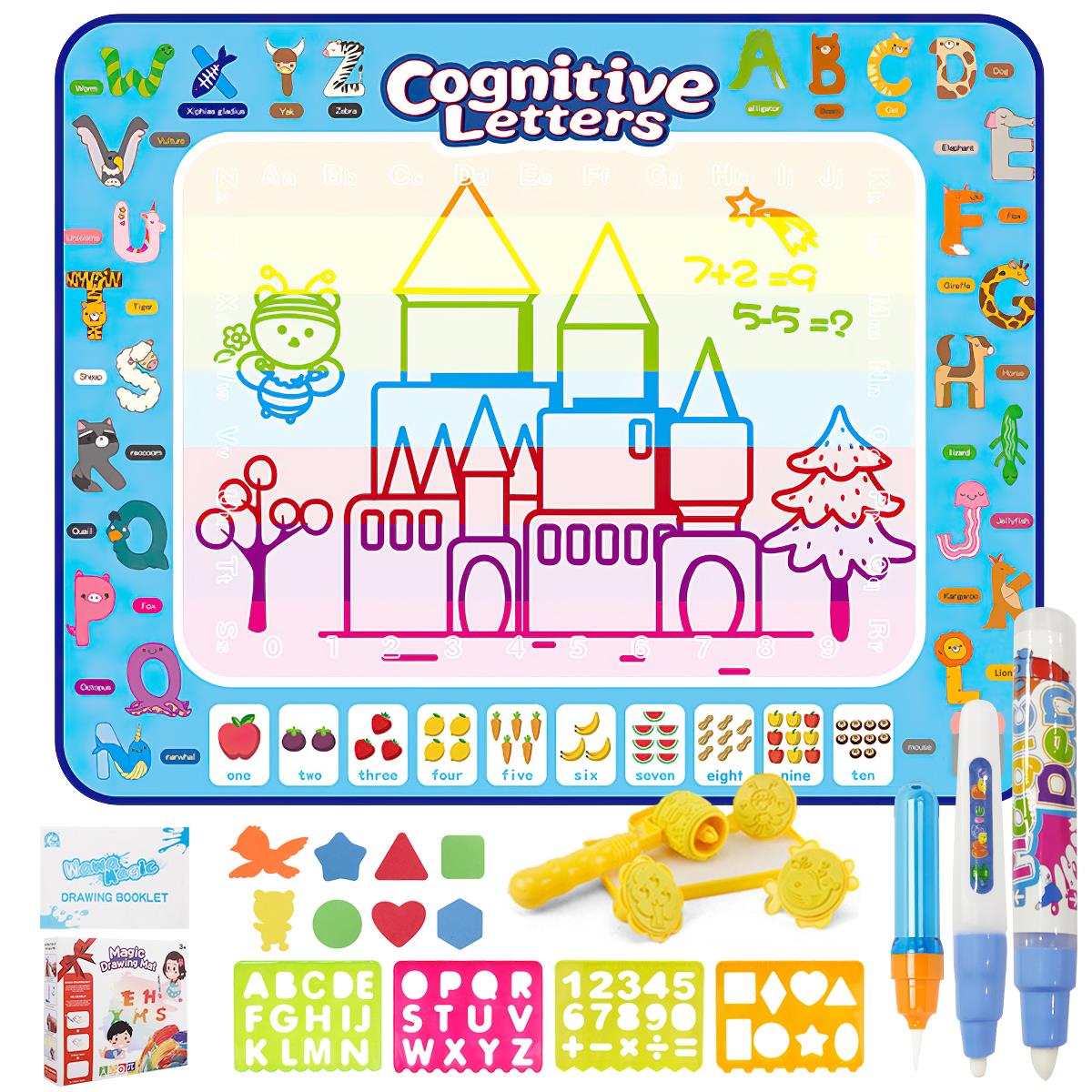 Doodle Drawing Mat, 40 x 32 inch Large Aqua Magic Water Drawing Mat