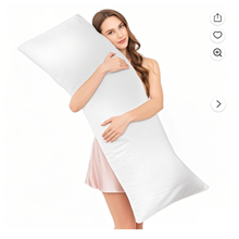 Large Body Pillow Insert with Pillowcase, Breathable Full Body Pillow for Side Sleeper
